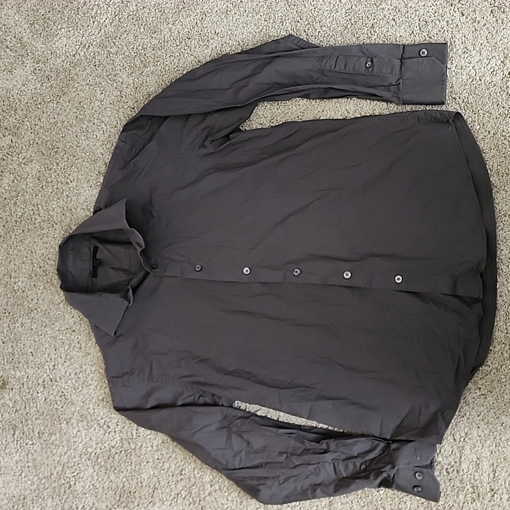 Mens dark grey button down